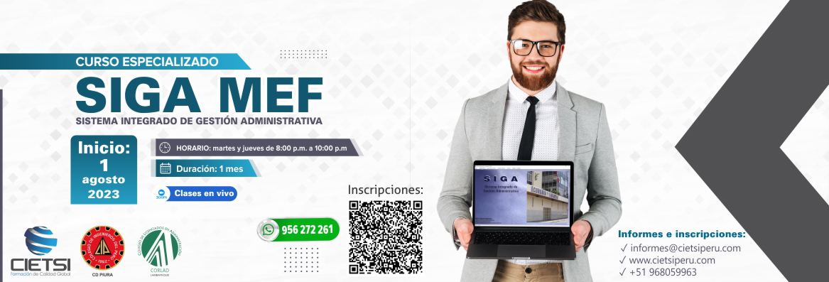 curso especializado sistema integrado de gestiOn administrativa     siga mef 2da ediciOn 2023